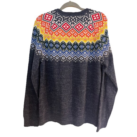 GAP Sweater Men's Colorful Fair Isle Sz XL Crew Neck Cotton Blend Long Sleeves - Picture 3 of 8